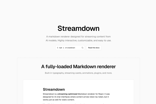 Streamdown screenshot